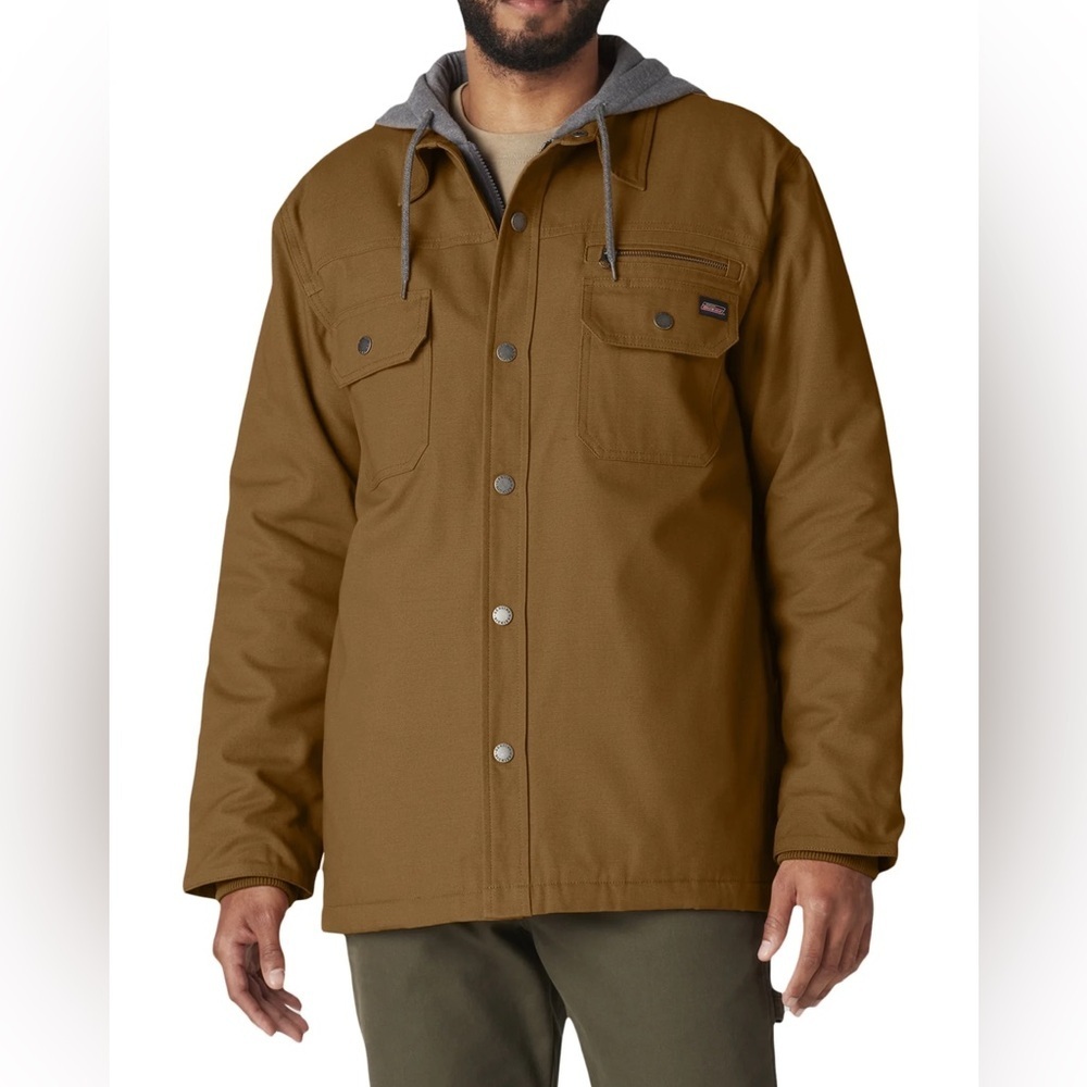 Genuine Dickies Men's Canvas Hooded Heavyweight Workwear Shirt Jacket